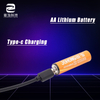 Rechargeable Battery Pack Type C AA Li-ion Batteries for Camera