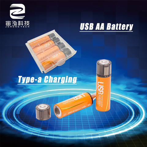 1.5V Li-ion Rechargeable Battery USB AA Power Bank Batteries