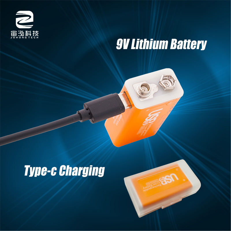 9V Rechargeable Type-C Li-Ion Battery For Multimeter Smoke Detector
